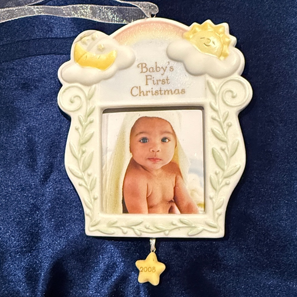 TWO Baby's First Christmas Ornaments one “leaded” glass - Picture 5 of 11